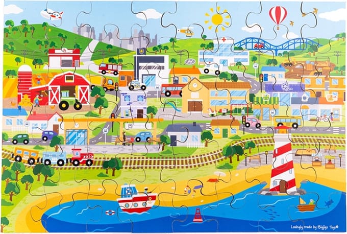 Bigjigs Vloerpuzzel Transportstad