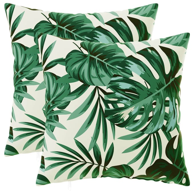 vidaXL - Kussensloop - 2 - pcs - HEERLEN - Bladpatroon - 30 - x - 30 - cm - Polyester