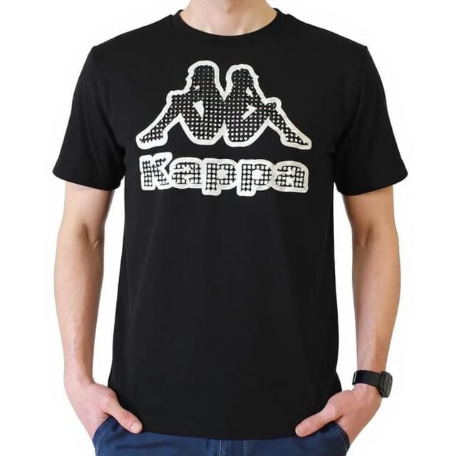 Kappa - Heren - Kappa Big Logo T-Shirt - Wit/Zwart - Maat L