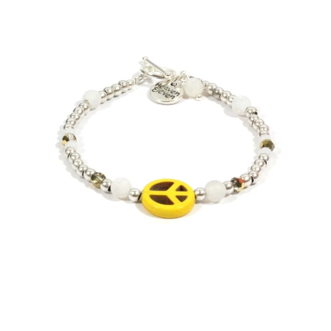 Heaven Eleven - dames - Armband - zilver - plating - wit - yellow - peace