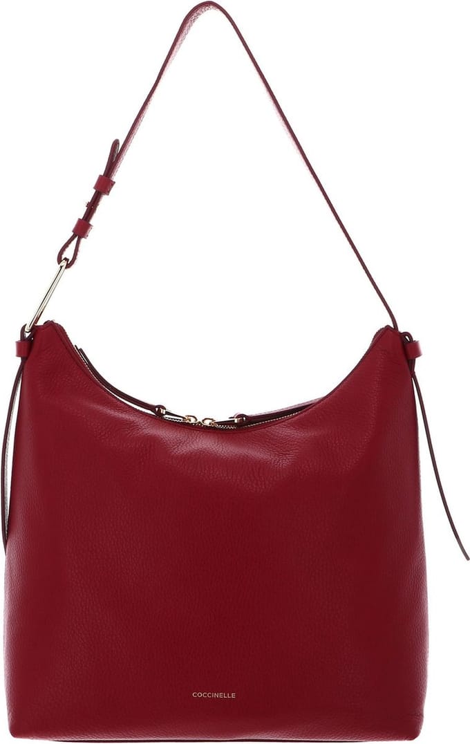 COCCINELLE Leren Schoudertas Malory Handbag Grained Leather Sangria (rood)paars