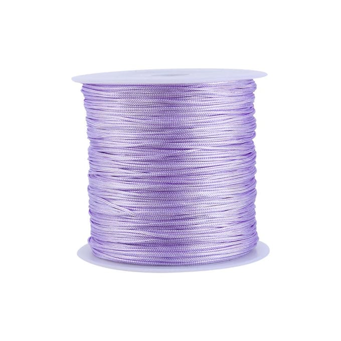 100M x 0.8mm Nylon Chinees Knoopkoord Rattail Macrame Shamballa Draad String Lichtpaars white