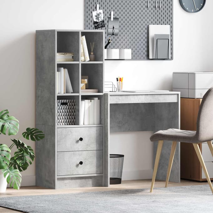 vidaXL - Bureau - Beton - Grijs - 115,5 - x - 40 - x - 127 - cm - 2 - st