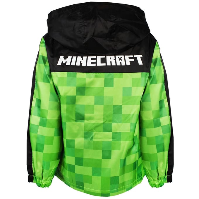 Veste à capuche imperméable Creeper pour garçon Minecraft 11-12 noir/vert