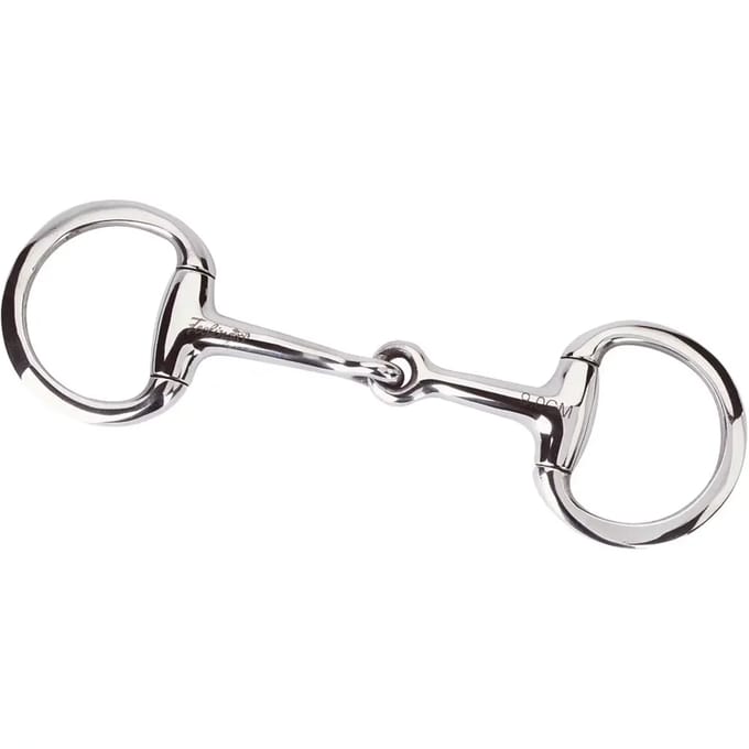 Mini olijfbit voor gebroken paarden met platte ringen Feeling
