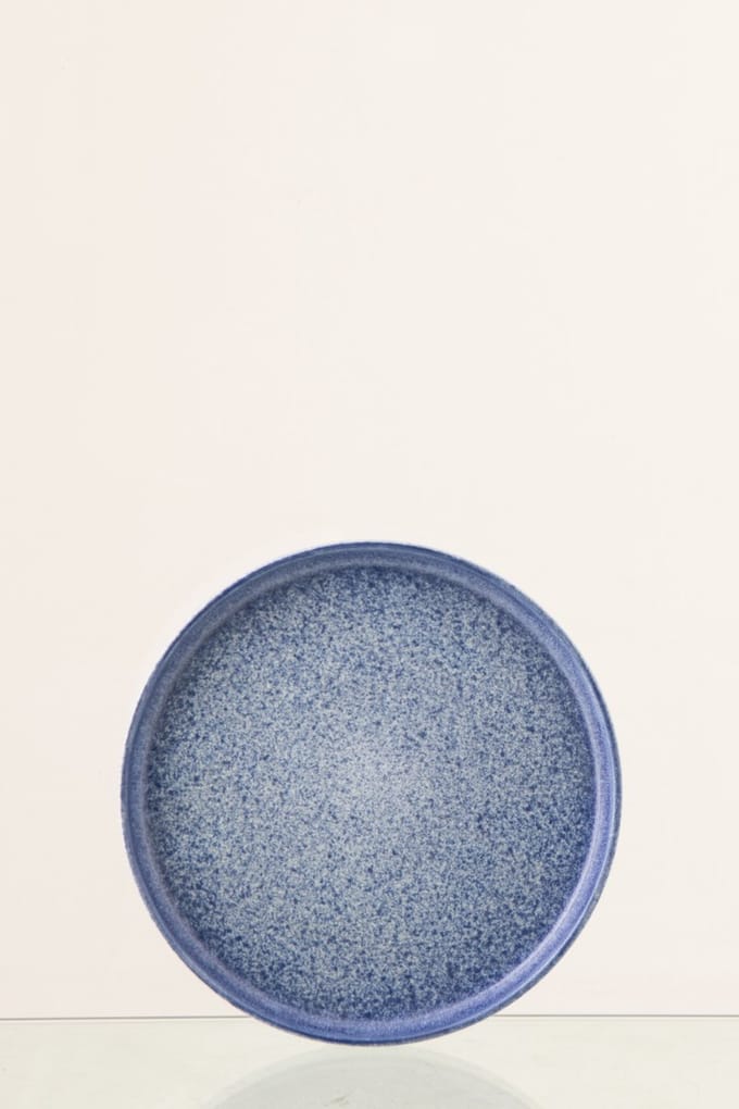 J-Line bord Luna - keramiek - blauw - small