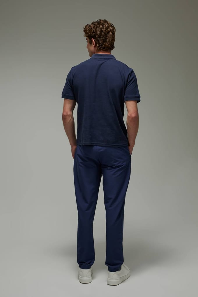 Heren Actieve Tapered Fit Golfbroek Met Pintuck | Navy | Size Medium