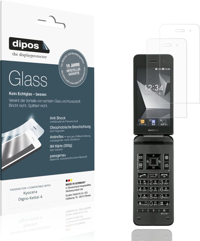 dipos – 2x Matte Pantserfolie geschikt voor Kyocera Digno Keitai 4 | 9H Screenprotector