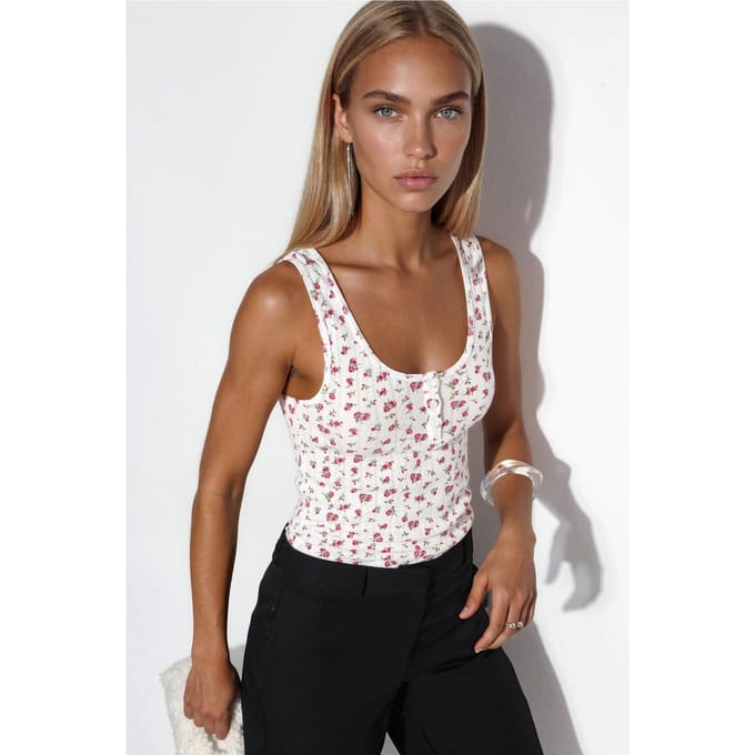 Bloemige Knopjes Camisole Top