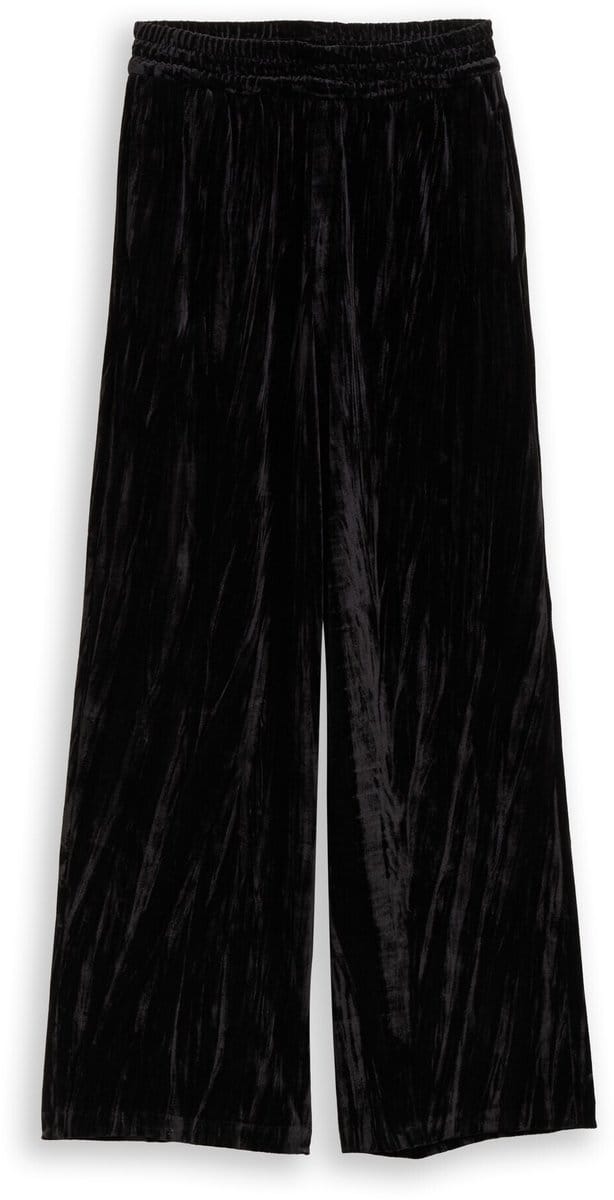 Tom Tailor Denim - Wijde fluwelen broek - Maat S - deep black