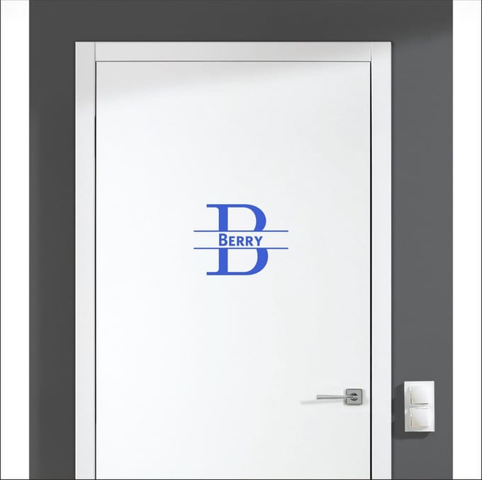 Deursticker Met Naam -  Berry - Blauw