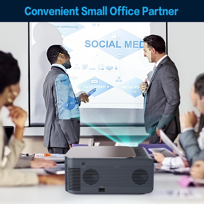 1080P Projector Home Theater Videofilmprojector 2.4G / 5G WiFi BT5.0 Android 9.0(2G+16G) Steun US Plug grijs