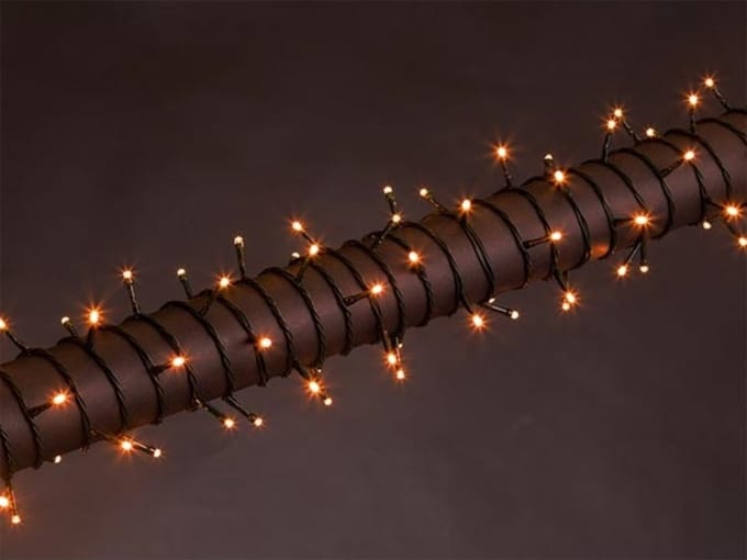 Stella LED, lichtslinger, 8 m, 120 leds, Arizona wit, groene kabel, voor binnen en buiten, 24 V