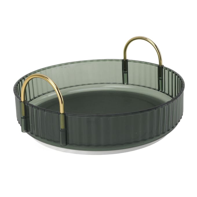 Ronde Opbergbak 360 Graden Draaibaar Waterdicht Transparant Bureau Organizer Displaybak met Dubbele wit