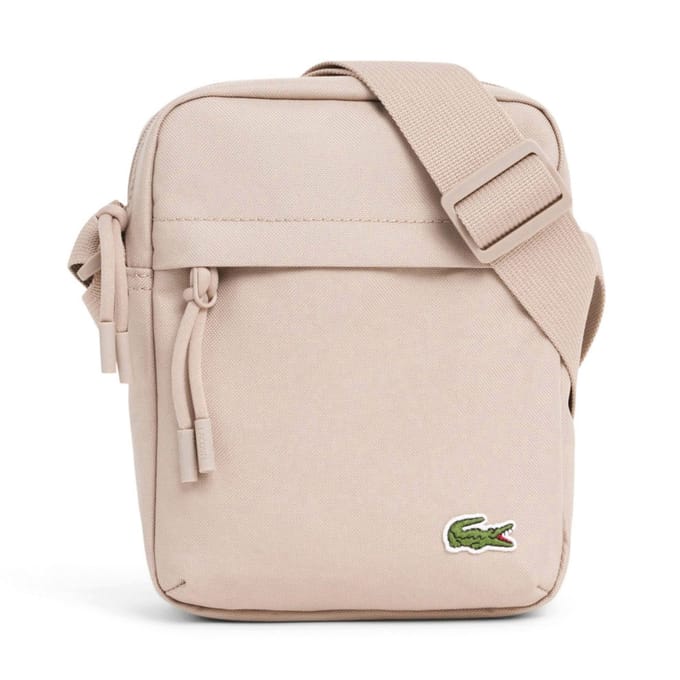 LACOSTE schoudertas Neocroc Vertical Camera Bag Simply Taupe