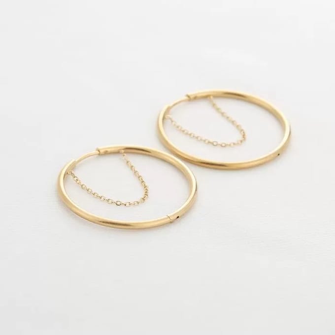 Michelle Bijoux Oorringen Ketting round large Goud