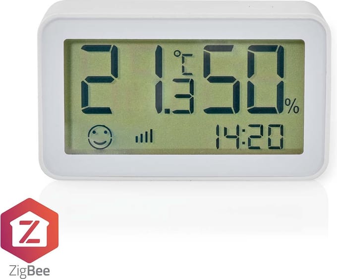 Nedis SmartLife Klimaatsensor - Zigbee 3.0 - Batterij Gevoed - Android / IOS - Wit