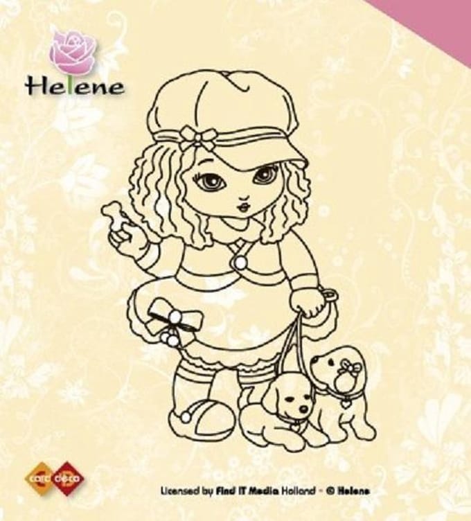 Card Deco - Clearstamp - Helene - Met hondjes - ST10013
