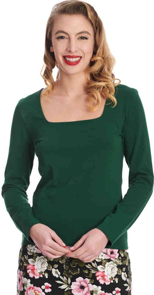 Banned - Sweet Sue Square Longsleeve top - M - Groen