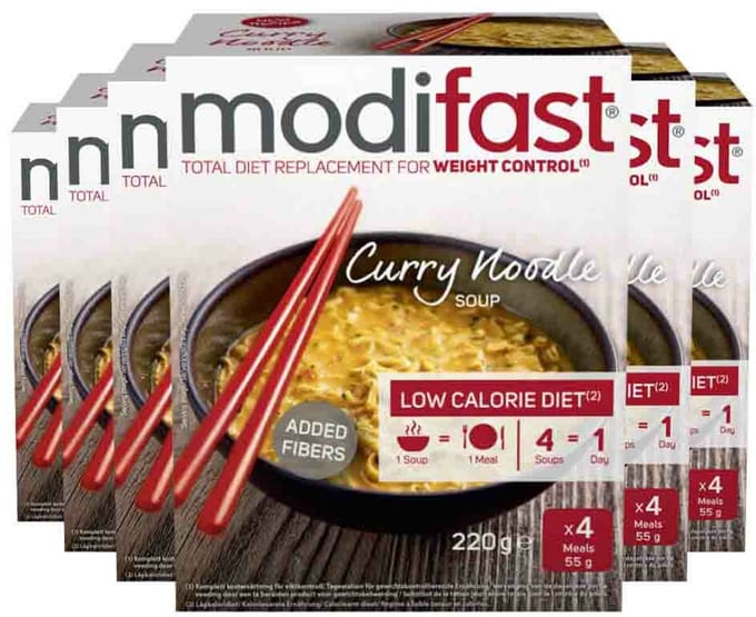 Modifast Intensive Soep Curry Noodle - 6 x 220 gr - Voordeelverpakking