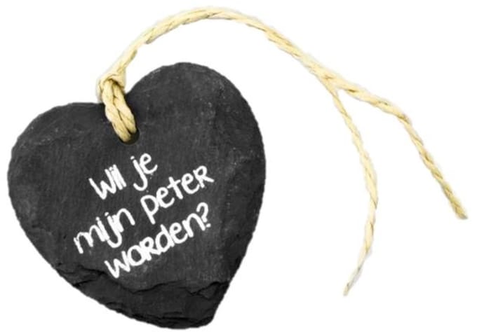 Paperdreams - Natuurstenen hart - Wil jij mijn Peter worden?