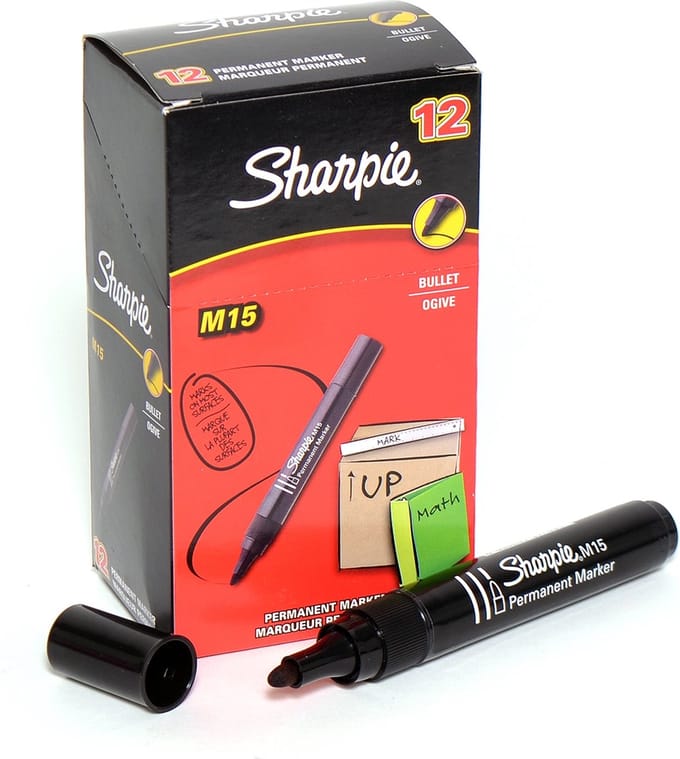Sharpie M15 permanente markers | kogelpunt | zwart | 12 stuks