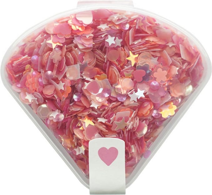 Nellie Snellen Sequins Pink 20g in Plastic Box