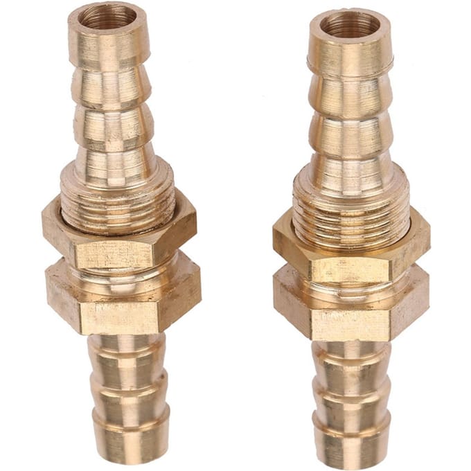 2 Stuks Slangpilaar Messing Schotdoorvoer Pijpfitting Koppeling Connector Adapter (10 mm)