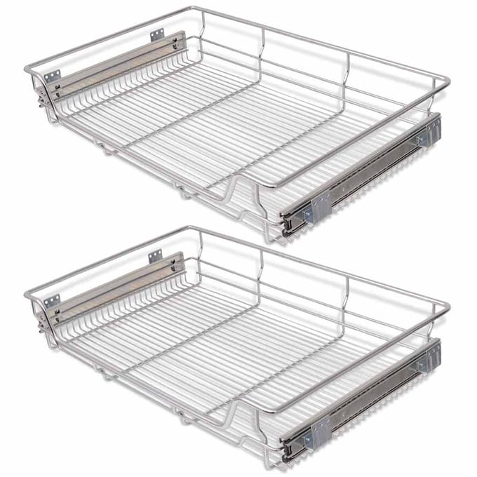 vidaXL - Draadmanden - uittrekbaar - 2 - st - 800 - mm - zilverkleurig