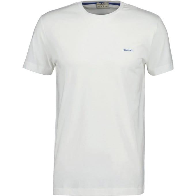 Gant T-Shirt Slim Contrast Logo Short Sleeve Eggshell / male