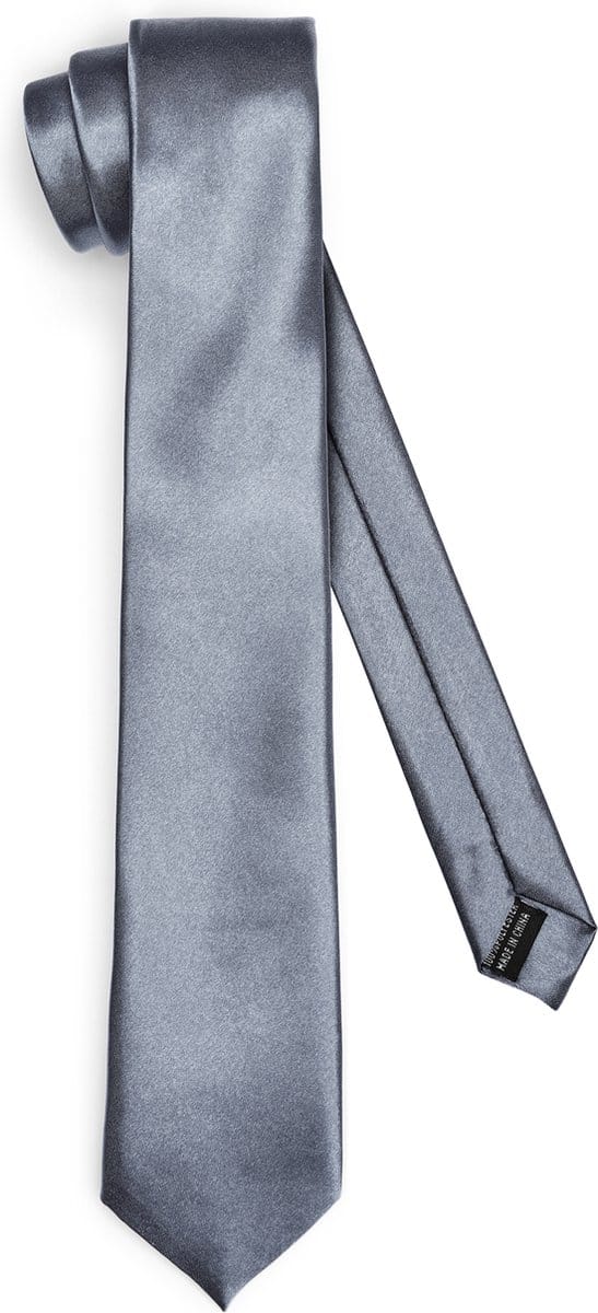 Ladeheid Smal Stropdas - Stropdassen voor heren - Lengte: 150 cm, Breedte: 7 cm - Grafiet - LA-EA-TMS-7