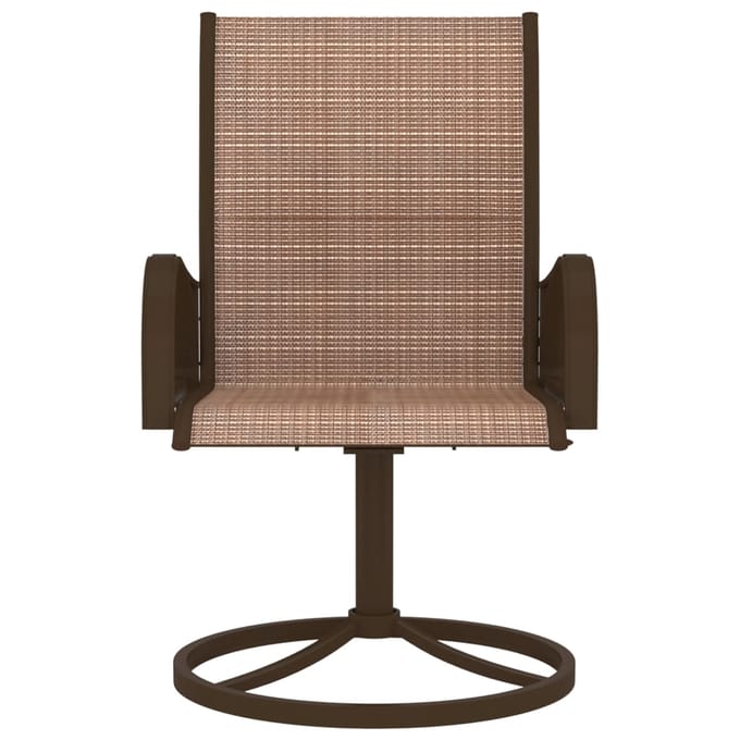 vidaXL - Tuinstoelen - draaibaar - 2 - st - textileen - en - staal - bruin