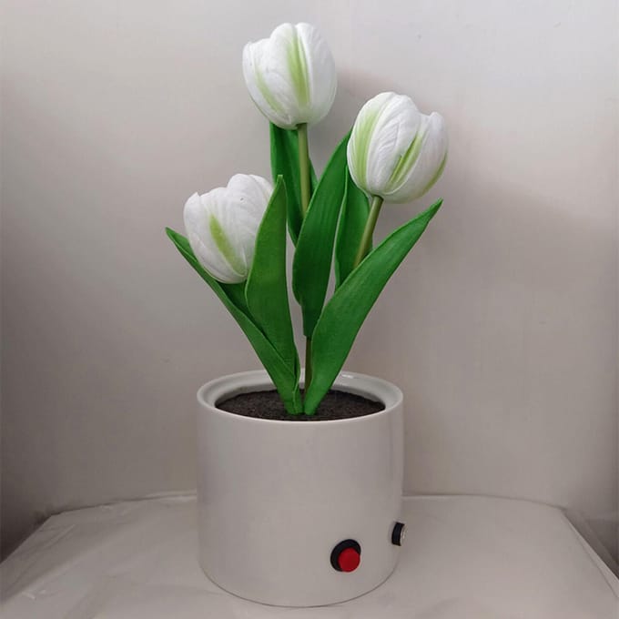 Tulpenlamp decoratieve tafellamp voor binnen, led-simulatie tulp bloempotlamp, omgevingsnachtlampje