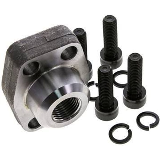 1'' SAE Flens 3000 psi Blank staal met G1/2'' Binnendraad ISO 6162-1