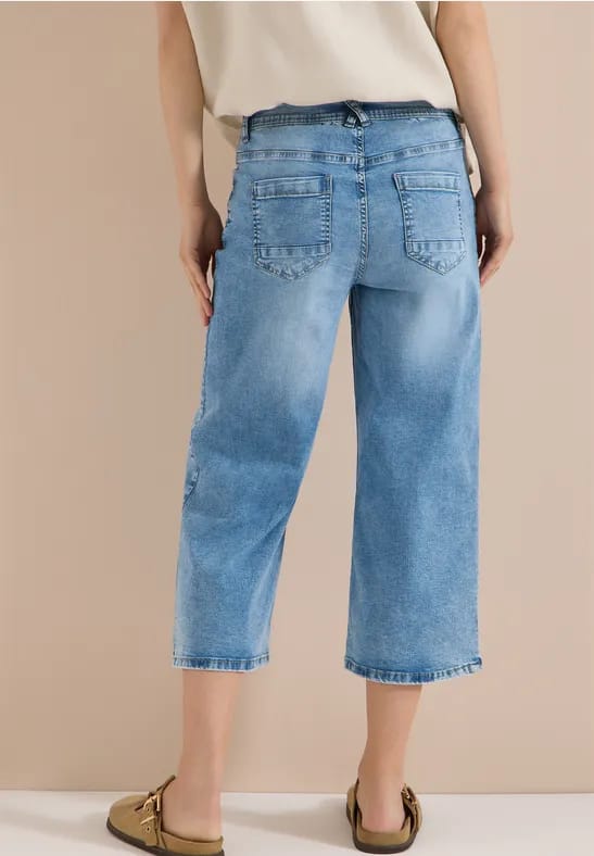 3/4 High Waist Wide Legs jeans in Slim Fit