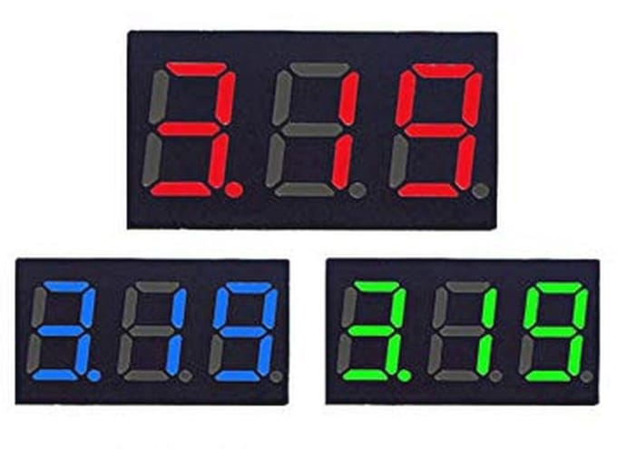 Mini Digitale LED Voltmeter 0.36 Inch DC 2.5-30V – 5 Stuks Voltage Tester Meter