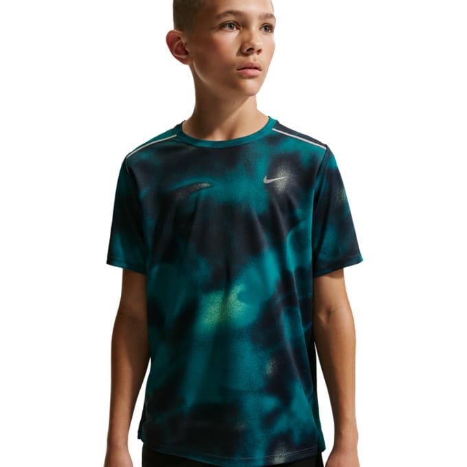 Nike Miler T-shirts Kinder - Blauw - Maat 122 - 128 CM - Poly Jersey