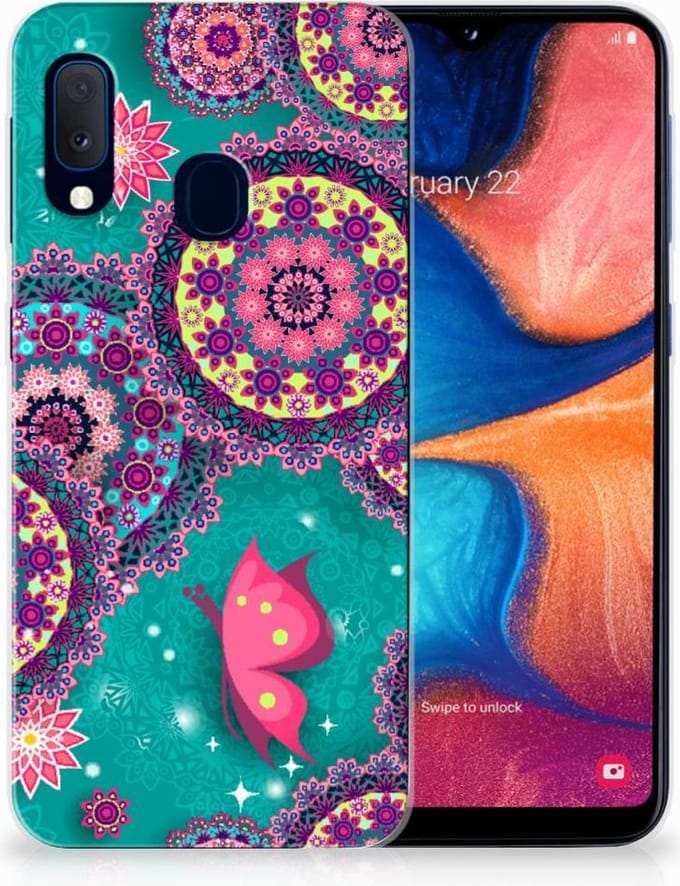 Samsung Galaxy A20e Hoesje maken Cirkels en Vlinders