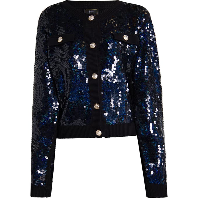 Faina Vest met pailletten Dames zwart