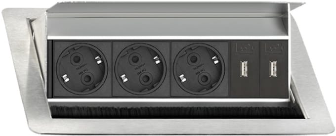 EVOline FlipTop Push Medium 3xWCD +2xUSB-lader A+C BELGIE