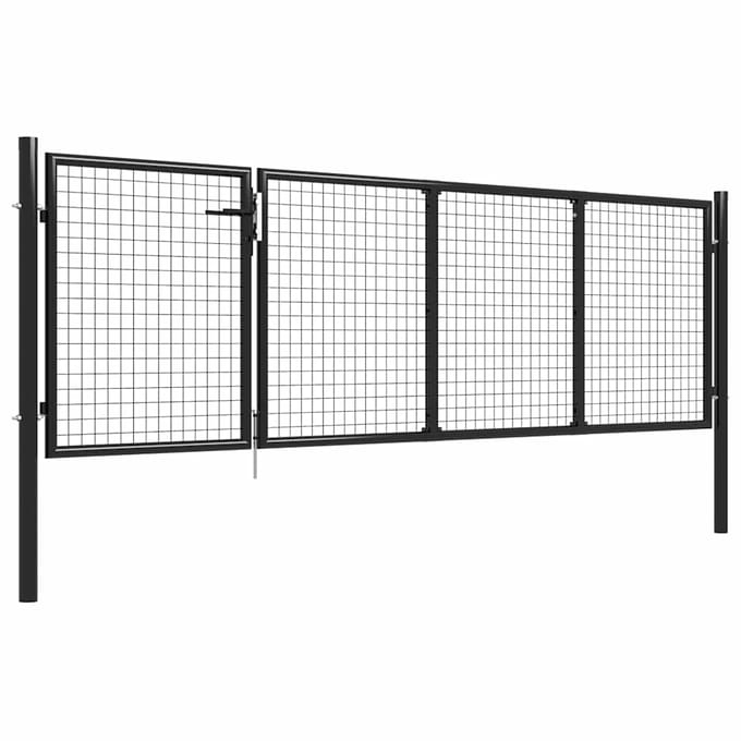 vidaXL Tuinpoort staal 350x100 cm antraciet