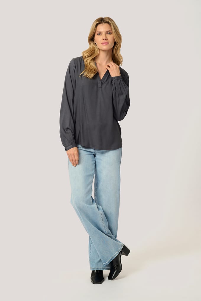 Blouse met lange mouwen Regular fit Black Oyster