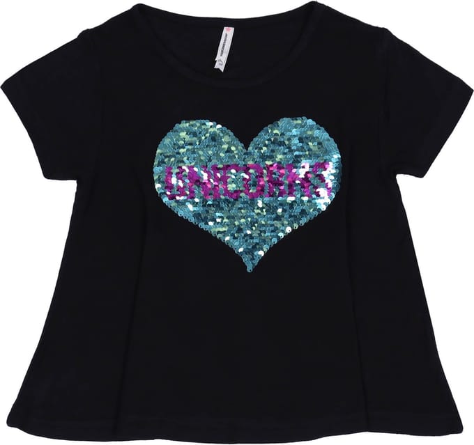 Magisch T-shirt met pailletten - hart