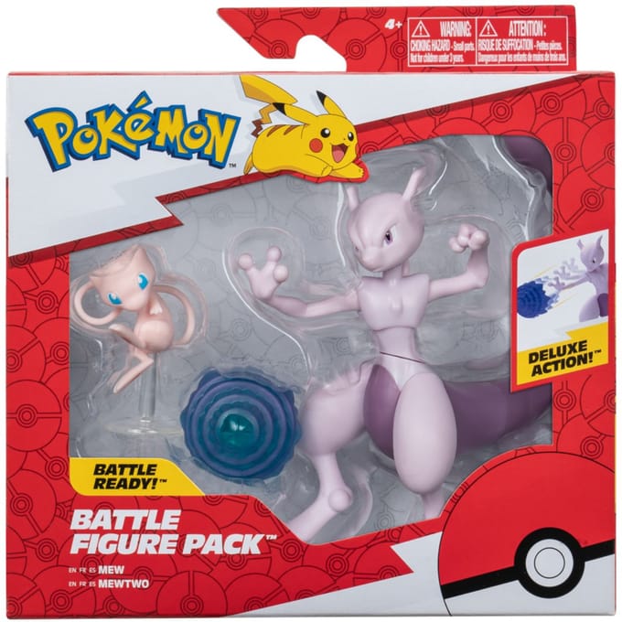 Pokémon - Battle Figure 2 Pack Mew (5 cm) & Mewtwo (11 cm) Battle Figures