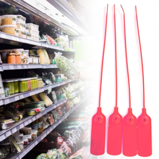 100 Stuks 30cm Plastic Wegwerp Kabelbinders Zelfsluitend Tie Koffer Schoenen Tas Label Tag (Rood) wit