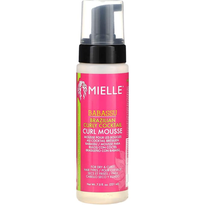 Mielle, Brazilian Curly Cocktail, Curl Mousse, Babassu, 7.5 fl oz (221 ml) pink
