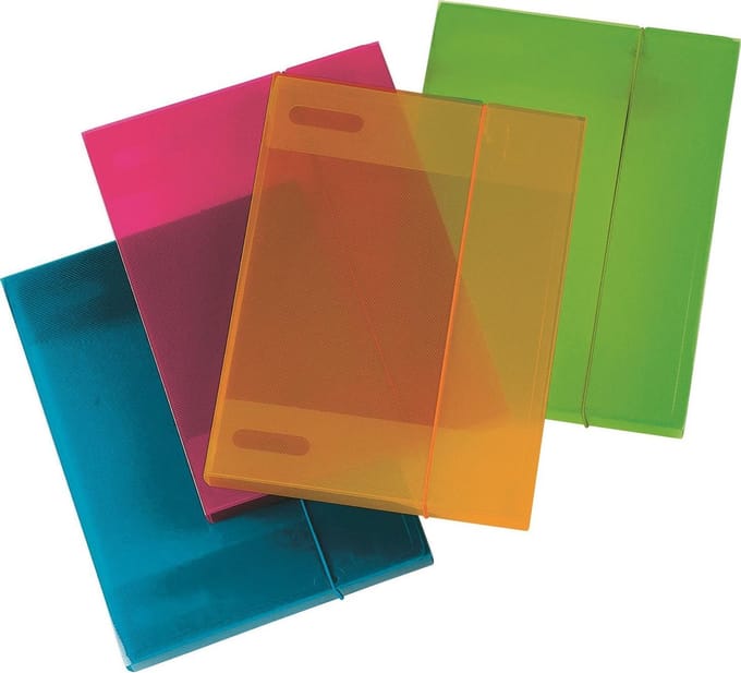 Aurora set van 12 stuks Document/Elasto Box assorti kleuren rug 3 cm