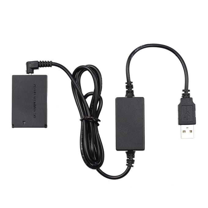 Andoer DR-E12 USB Power Kit DC-koppelstuk Dummy-batterij Vervang LP-E12-batterij met USB DC zwart
