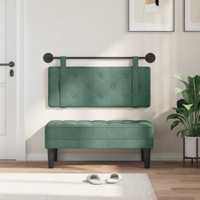 vidaXL - Hangend - hoofdbord - Zeegroen - Fluweel
