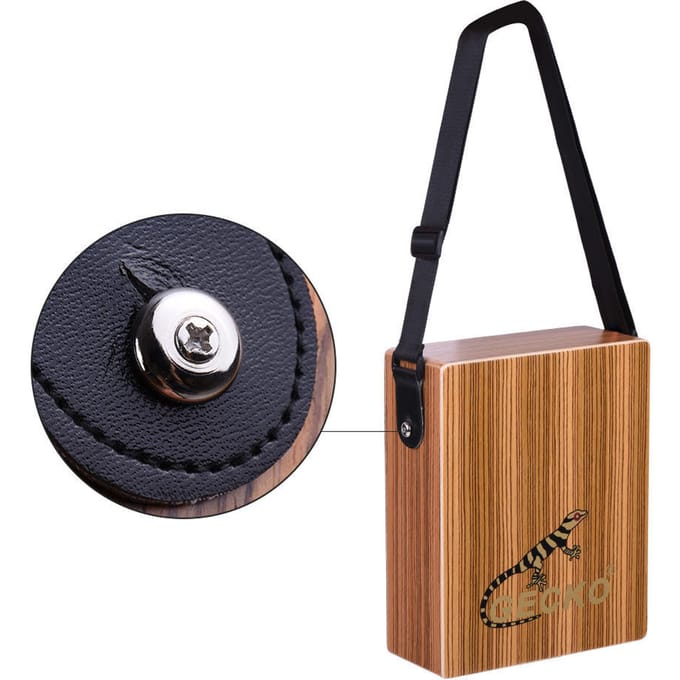 GECKO C-68Z Draagbare Cajon Box Drum Hand Drum Houten Percussie Instrument met Riem Draagtas black